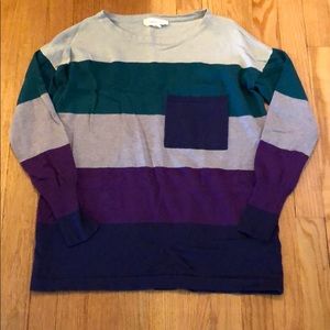 Lovestitch long sleeve multi color pocket sweater
